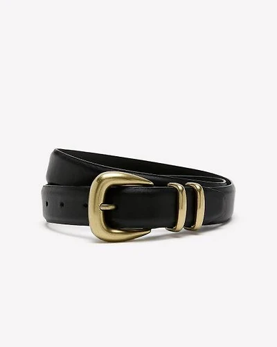 Ceinture en Cuir avec Boucle Audacieuse
