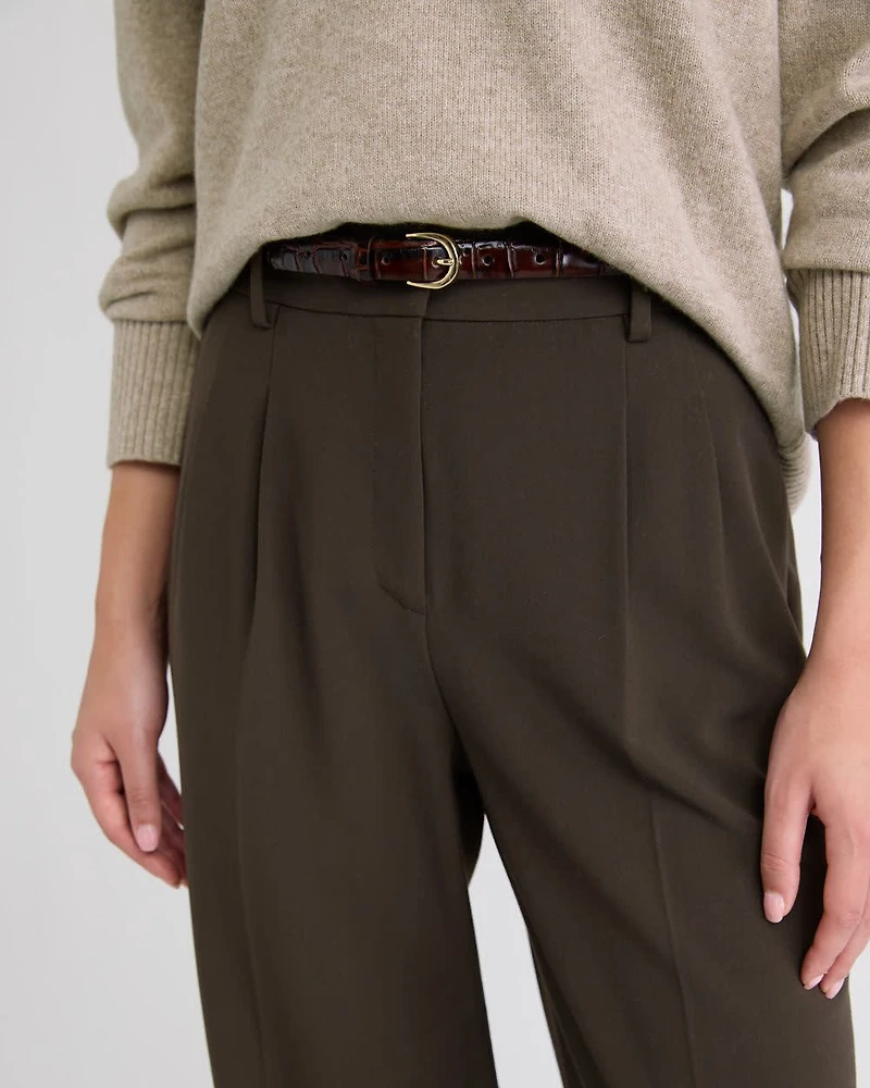 Leather Belt with Crocodile-Skin Pattern