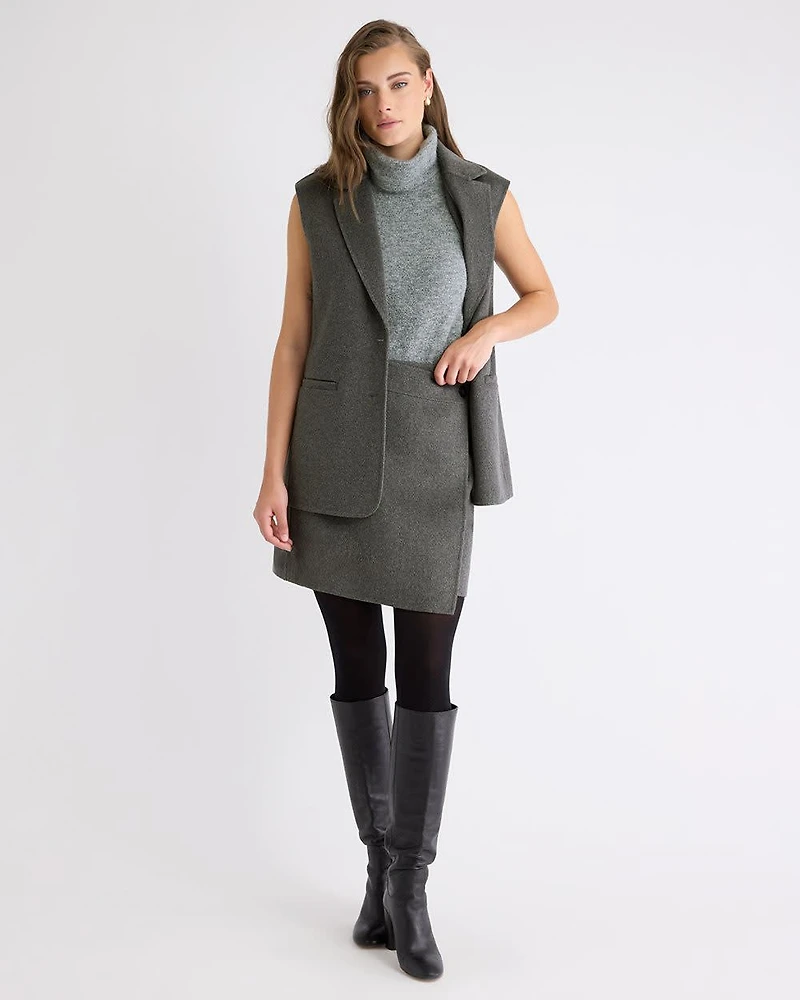 Melton Wrap Mini Skirt