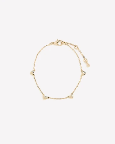 Delicate Chain Bracelet with Hearts