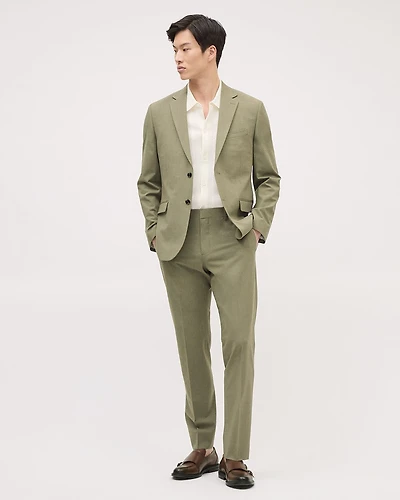 Tailored-Fit Khaki Suit Blazer