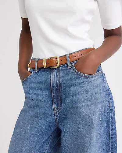 Leather Belt with Metal Tip