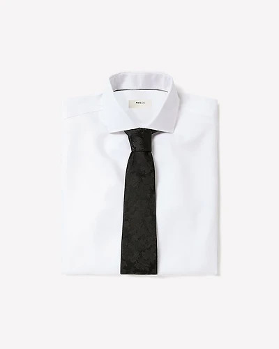 Slim-Fit White Twill Dress Shirt