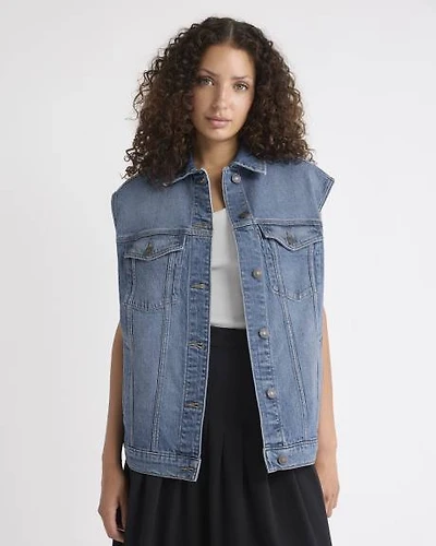 Oversized Sleeveless Denim Jacket