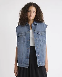 Oversized Sleeveless Denim Jacket
