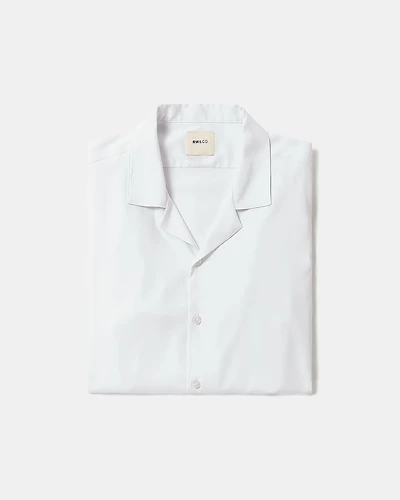 Short-Sleeve Slim-Fit Knit-Like Dress Shirt