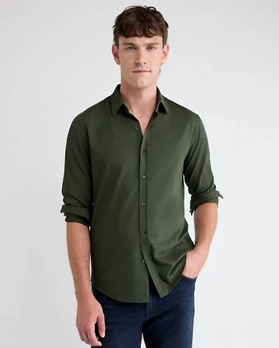 Long-Sleeve Piqué-Knit Shirt