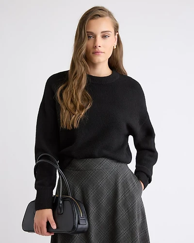 Long-Sleeve Crew-Neck Loose Sweater