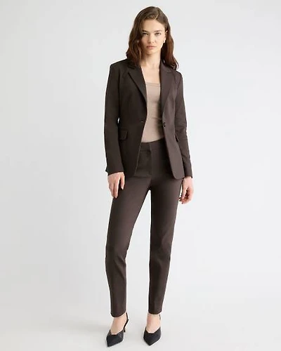 Limitless Brown Mid-Rise Slim-Leg Signature Ankle Pant