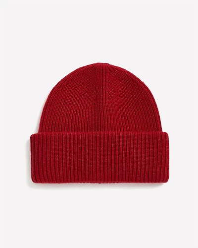 Wool-Blend Ribbed Beanie