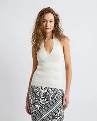 Halter-Neck Fancy-Stitch Tank
