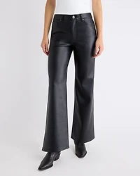 High-Rise Wide-Leg Faux-Leather Pant