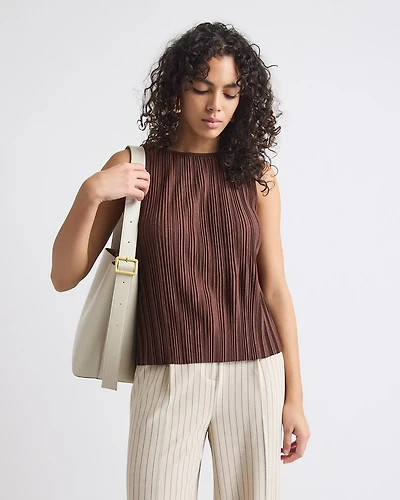 Sleeveless Pleated Top