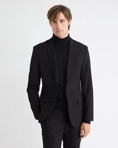 Essential Black Wool-Blend Suit Blazer