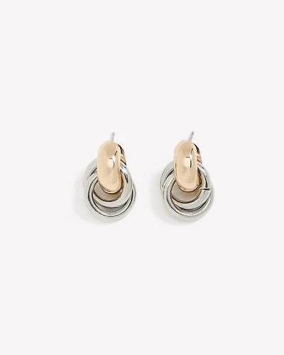 Two-Tone Door-Knocker Earrings