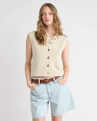 Veste Courte en Mailles Pointelle