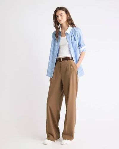 Pantalon à Taille Haute et Jambe Large