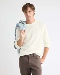 T-Shirt Gaufré à Manches Longues et Col Rond