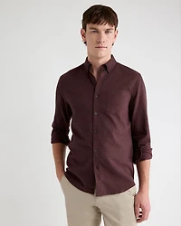 Slim-Fit Solid Flannel Shirt