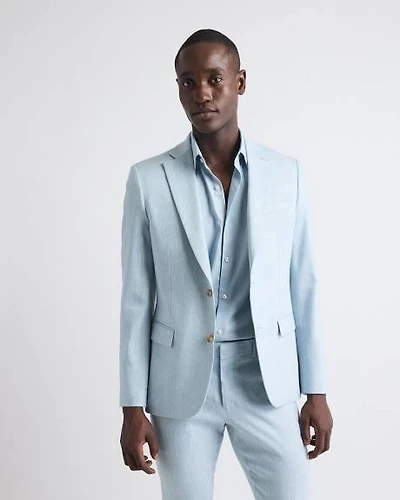 Slim-Fit Linen Suit Blazer