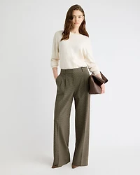 Mid-Rise Wide-Leg Houndstooth Pant