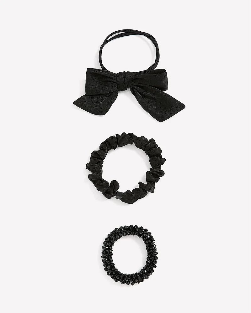 Hair Elastics with Satin Bow