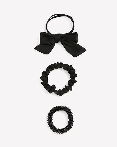 Hair Elastics with Satin Bow