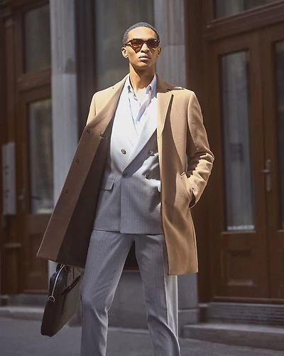 Manteau Classique en Laine avec Col Tailleur