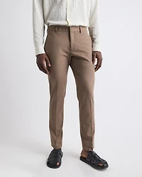 Pantalon de Complet Taupe Rosé à Coupe Étroite