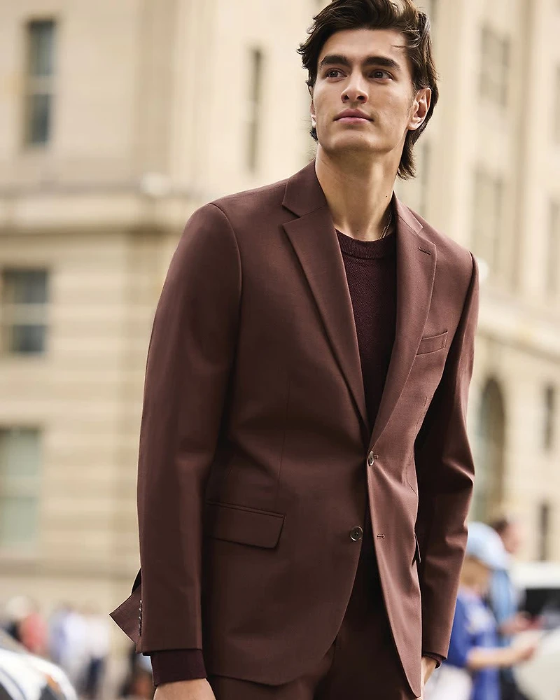 Slim-Fit Wool Suit Blazer