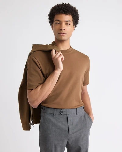 Solid Interlock Cotton Crew-Neck Tee