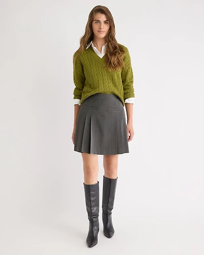 Ultra High-Rise Pleated Twill Skirt
