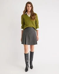 Ultra High-Rise Pleated Twill Skirt