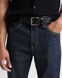 Tan Leather Belt with Square Buckle