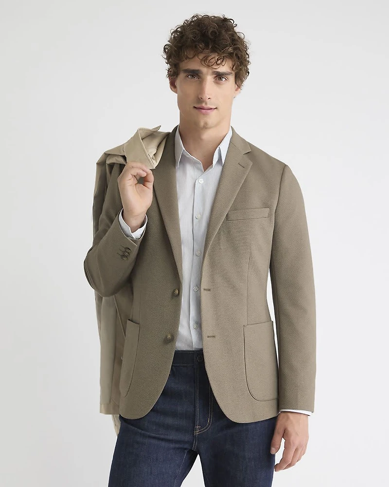 Slim-Fit Textured Knit Blazer