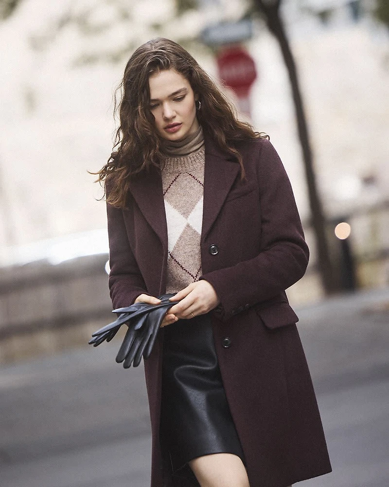 Classic Wool-Blend Three-Button Coat