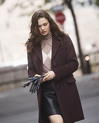 Classic Wool-Blend Three-Button Coat
