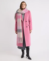 Wool-Blend Long Double-Breasted Coat