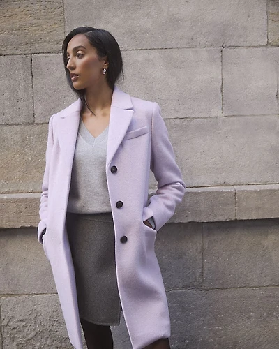 Classic Wool-Blend Three-Button Coat