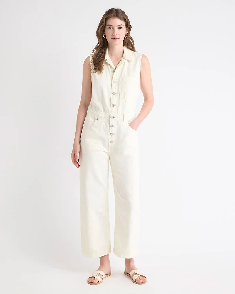 Sleeveless Denim Jumpsuit