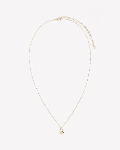 Chaîne Délicate avec Pendentif Cadenas en Coeur