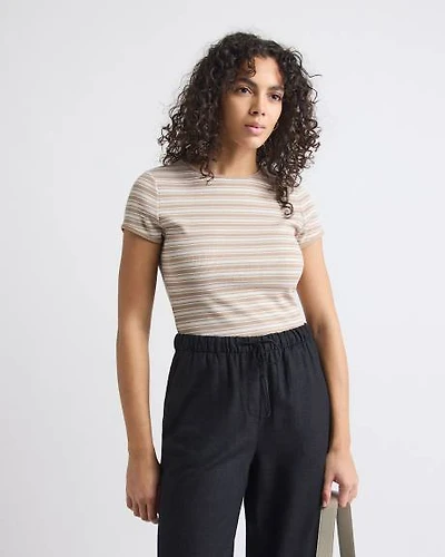 Crew-Neck Ribbed T-Shirt