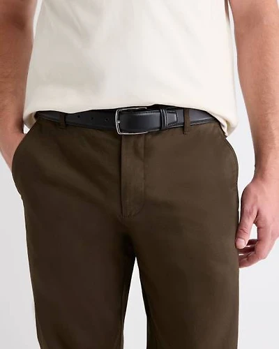 Leather Belt with Square Buckle
