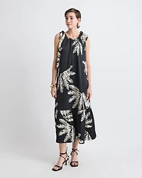Sleeveless Halter-Neck Midi Dress