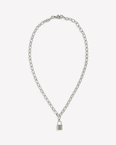 Collier en Acier Inoxydable avec Pendentif Cadenas