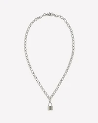 Collier en Acier Inoxydable avec Pendentif Cadenas