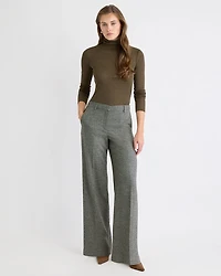Mid-Rise Wide-Leg Tweed Pant