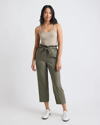 High-Rise Tapered-Leg Ankle Pant