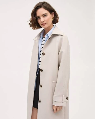 Twill Trench Coat with Shirt Collar