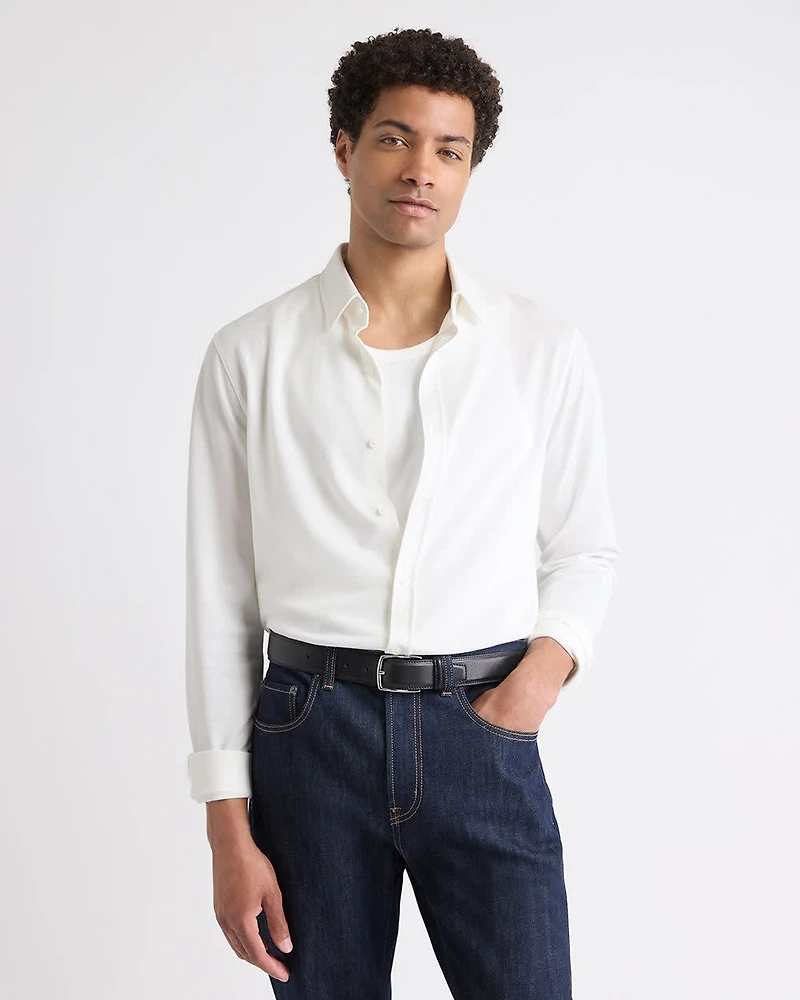 Chemise à Manches Longues en Tricot Piqué